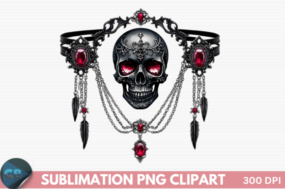 Download Gothic Skull &amp; Ruby Jewel Dark Royal PNG - Premium Resources
