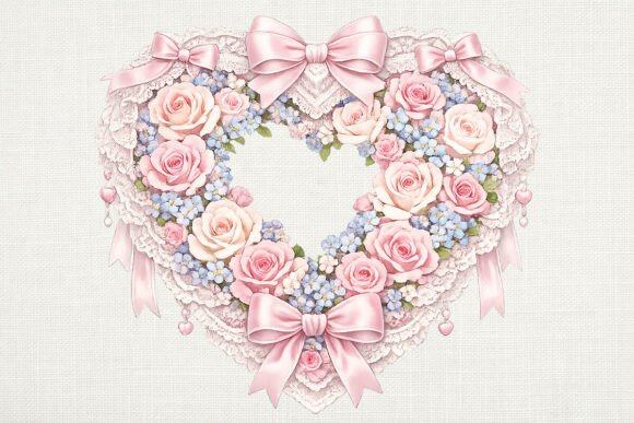 Download Coquette Floral Heart Bow PNG - Heart bow png Collection