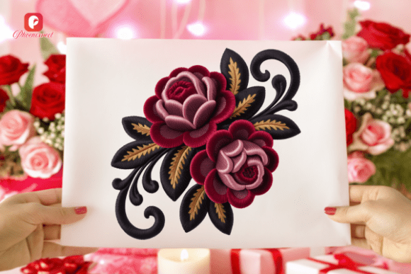 Download Botanical Gothic Floral Red Rose PNG - Premium Resources