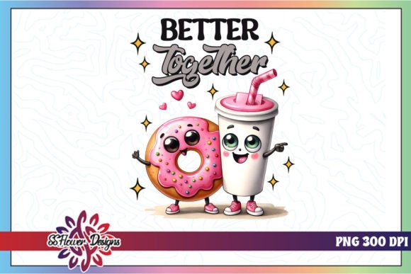 Download Retro Coffee Donut Better Together PNG - Better together png Collection