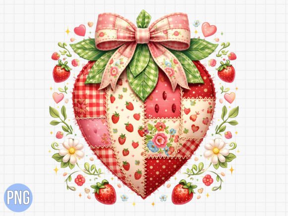 Download Coquette Strawberry Quilt Heart Bow PNG - Heart bow png Collection